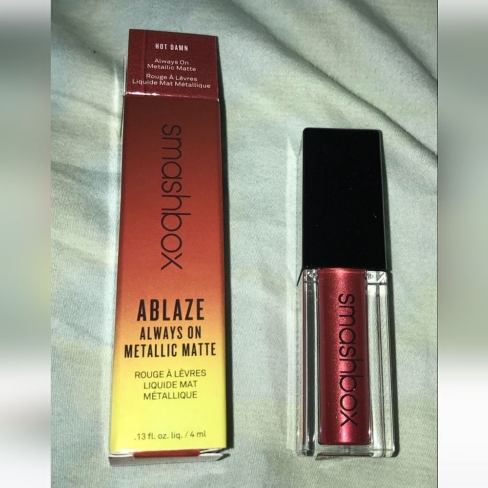 SMASHBOX ABLAZE Metallic Matte Liquid Lipstick - Hot Damn NIB - Picture 2 of 6